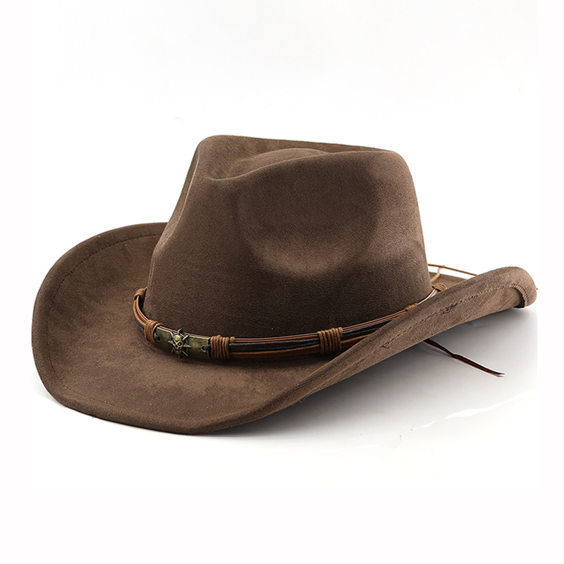 Cowboy Hat Straw - Topi Koboi Barat Bahan Suede untuk