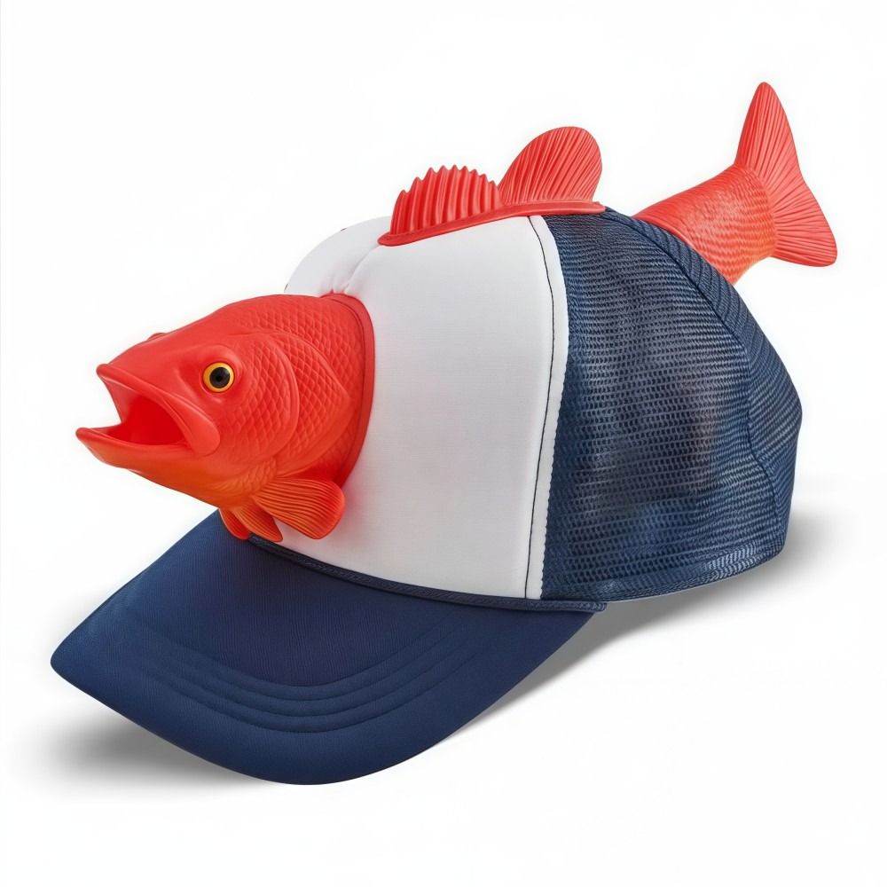 Trucker Cap Mesh - Topi Trucker Hewan Ikan 3D Lucu,