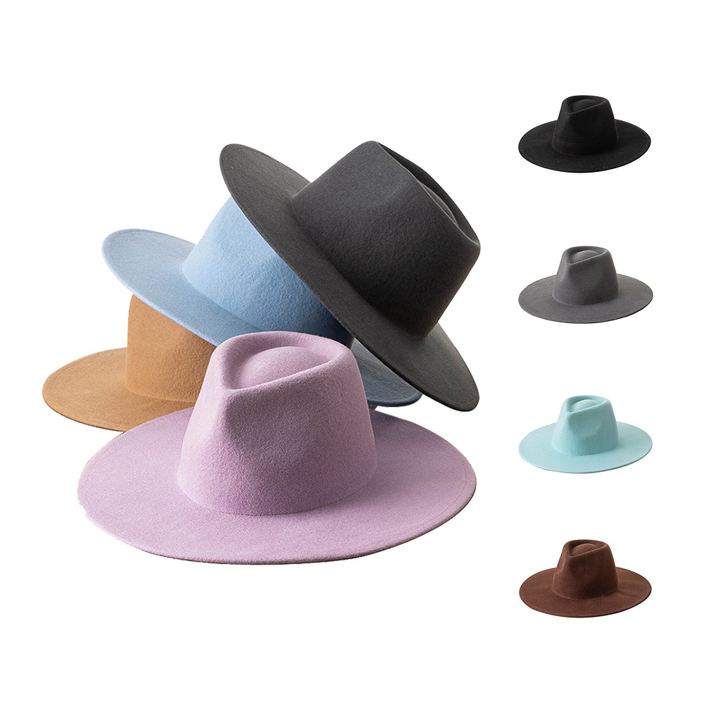 Fedora Hat Wool - Topi Fedora Panama Wol Murni Pria