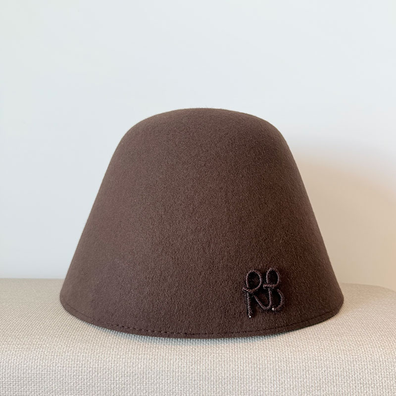 Fedora Hat Wool - Topi Bucket Wanita Musim Dingin Hangat