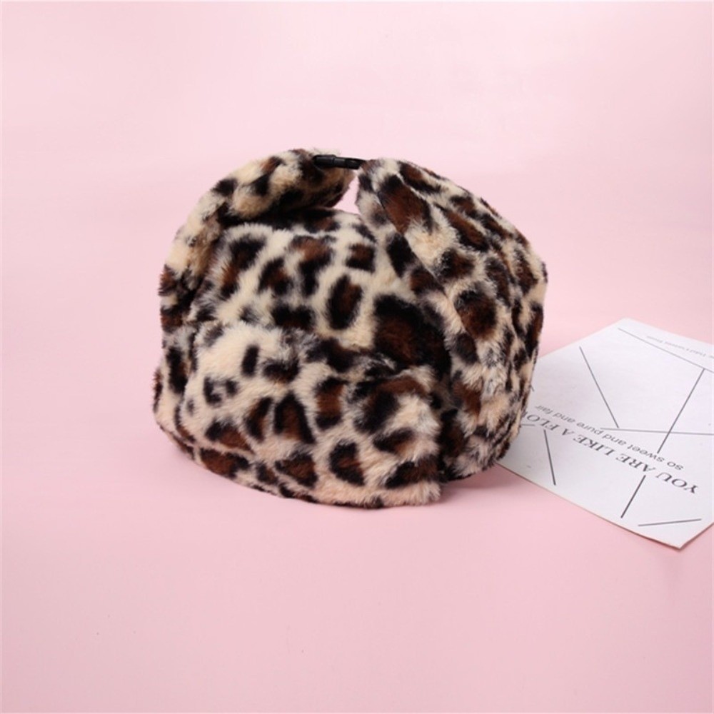 Trapper Hat Ear Flap - Topi Trapper Motif Leopard Hangat, Tahan