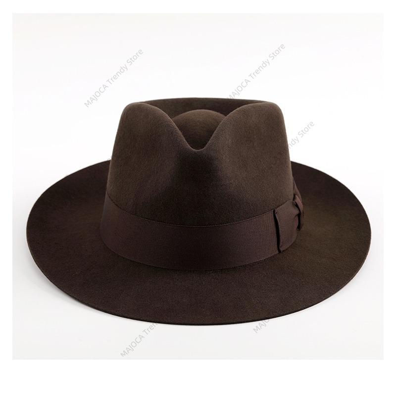 Fedora Hat Wool - Topi Fedora Pria Klasik Bahan Wol