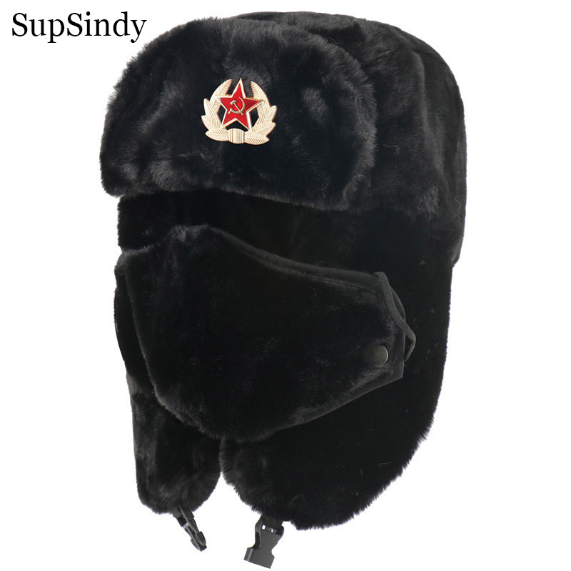 Winter Trapper Hat - SupSindy Tentara Militer Soviet CCCP Ushanka