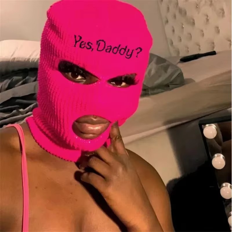 Dad Hat Cotton - Topi Balaclava Penutup Wajah Bordir untuk