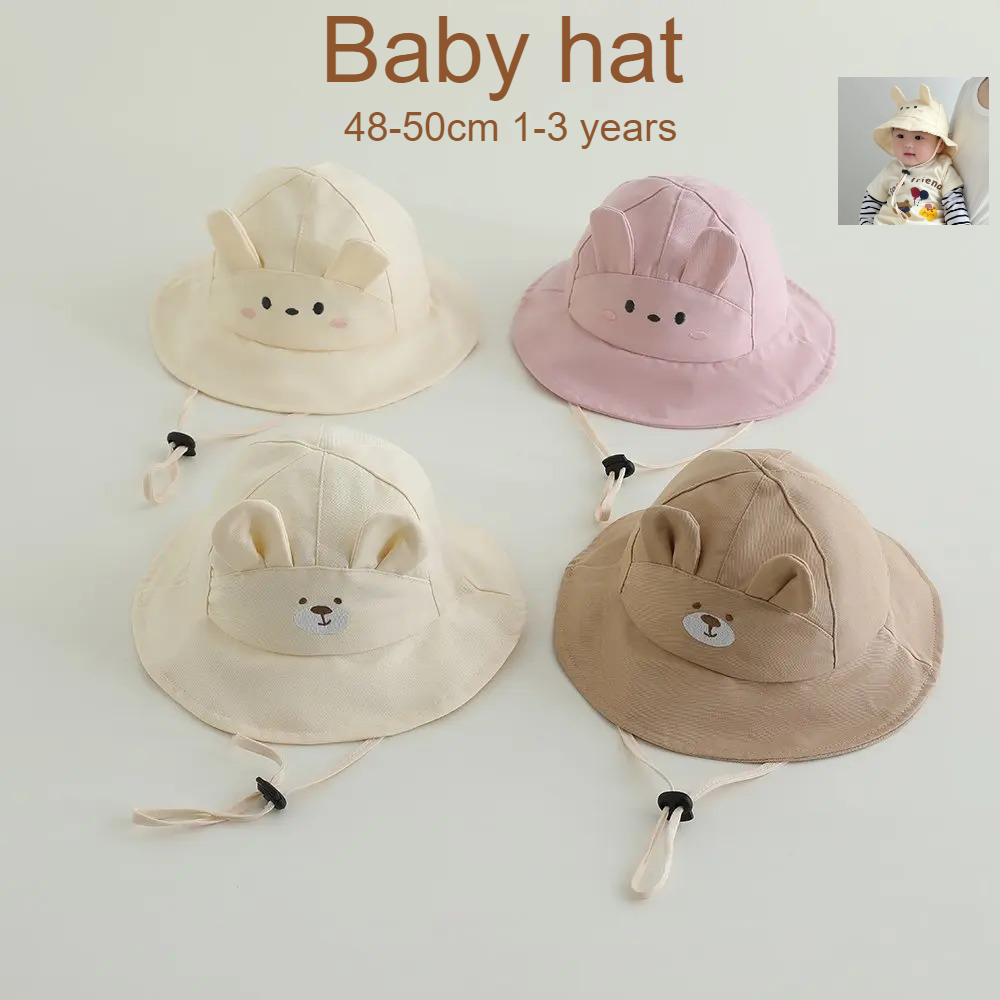 Bucket Hat Cotton - Topi Matahari Bayi Perempuan 48-50cm Katun