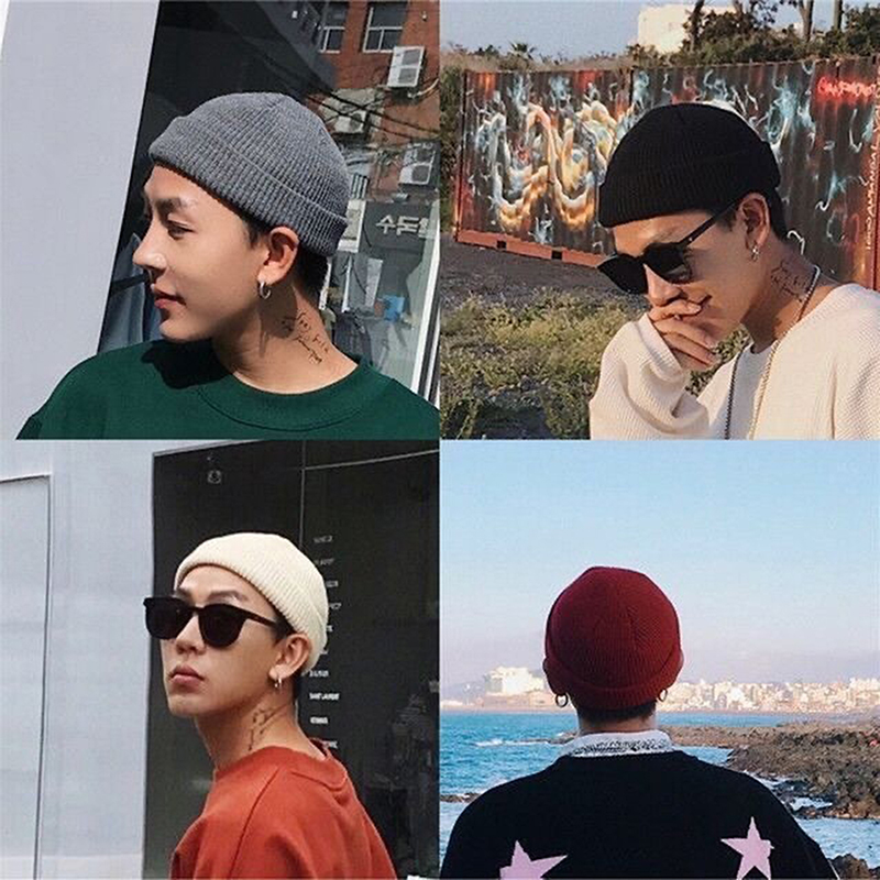 Beanie Cuffed Knit - 1Pcs Topi Kupluk Wol Musim Dingin