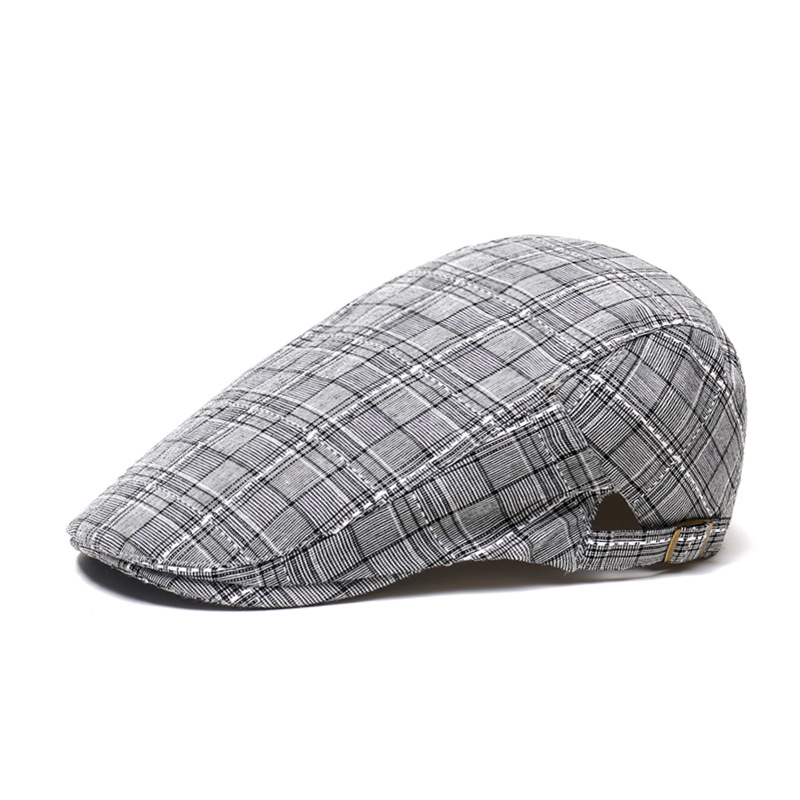Newsboy Cap Ivy - Topi Baret Newsboy Kotak-kotak Katun Unisex