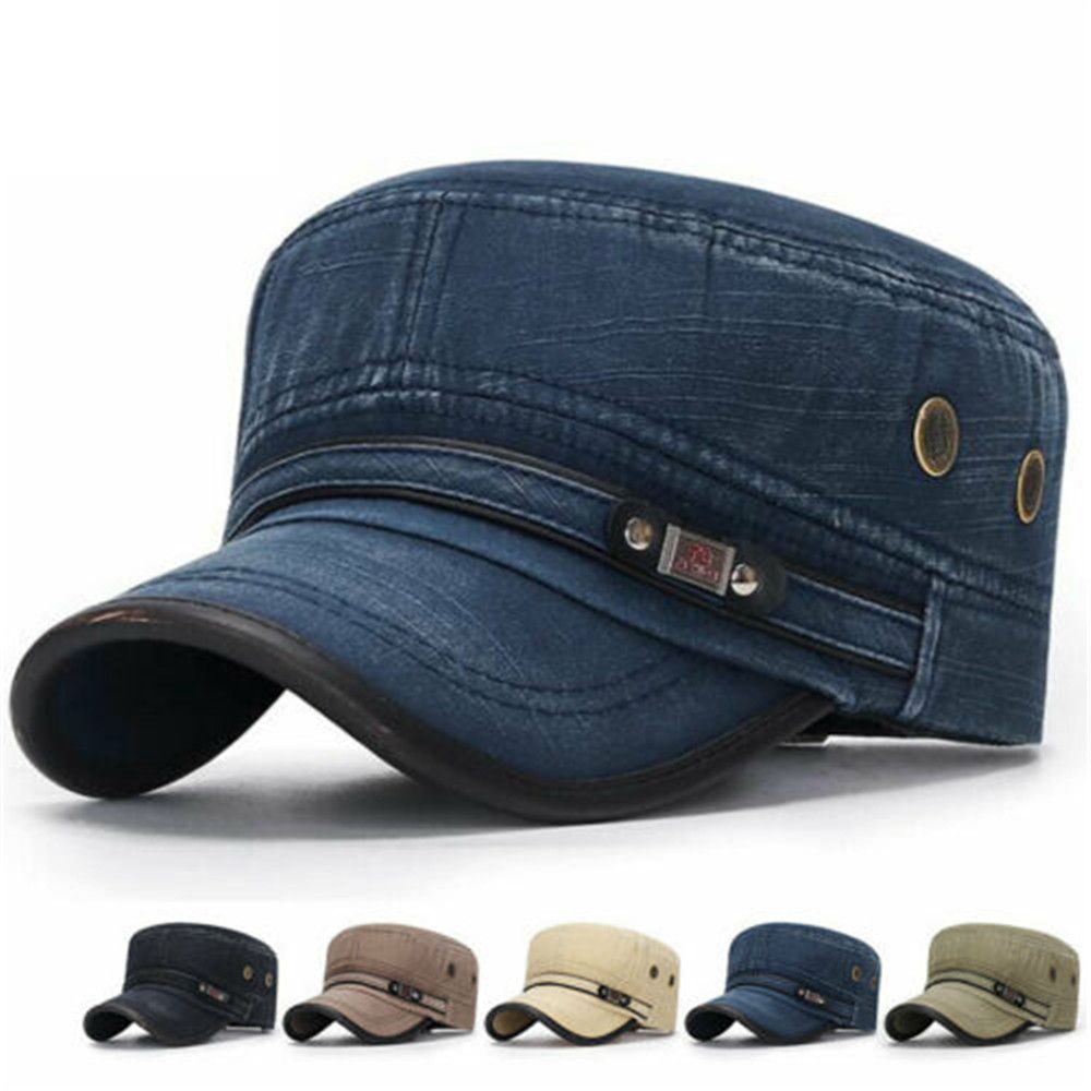 Snapback Hat Flat - Topi militer cepat kering untuk pria,