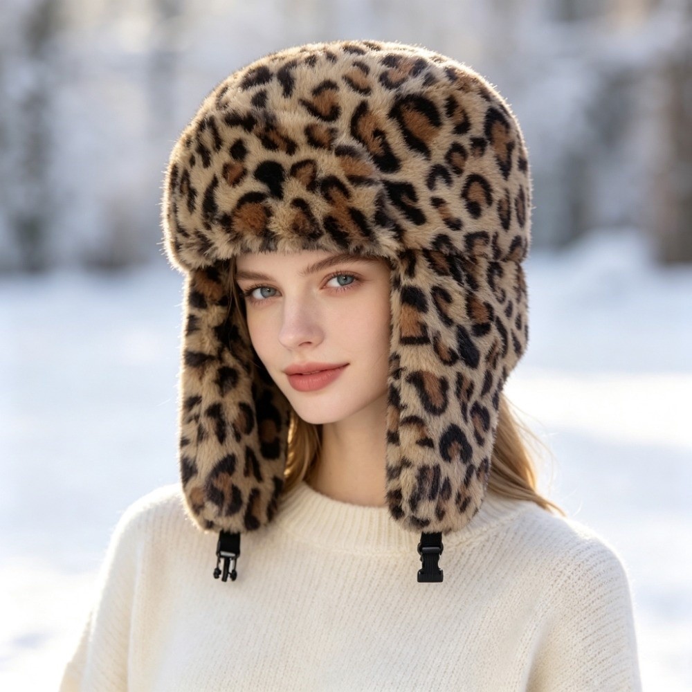 Topi Trapper Motif Leopard Han - Trapper Hat Ear Flap ulasan dan harga