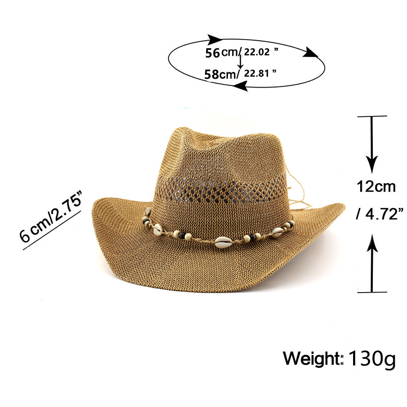 Topi jerami berlubang model fe - Cowboy Hat Straw ulasan dan harga