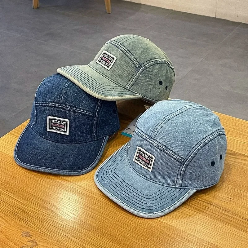 Topi Baseball Denim Flat Brim  - Corduroy Cap 5 Panel ulasan dan harga