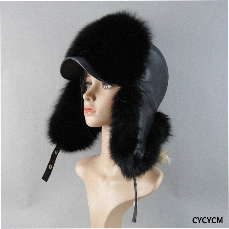 Topi Bulu Rubah Asli 100% untu - Trapper Hat Ear Flap ulasan dan harga