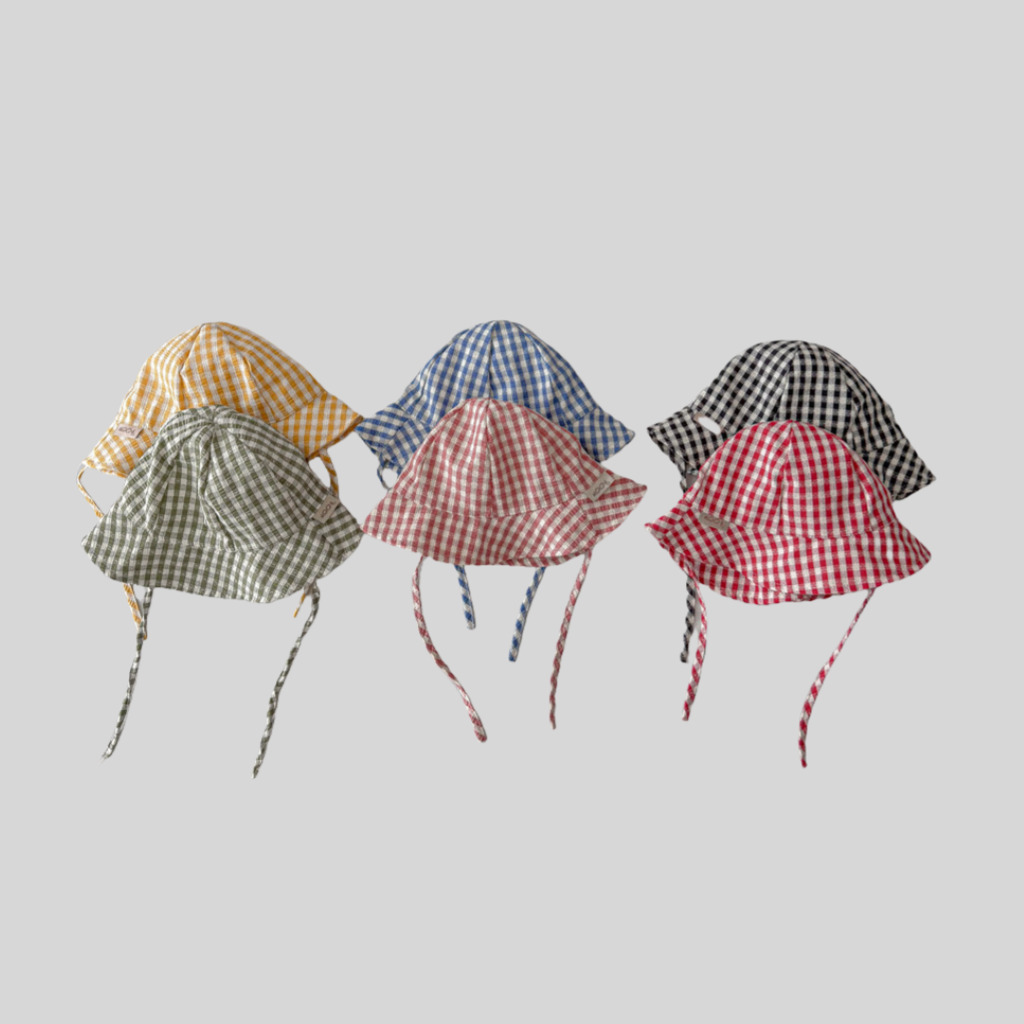 Topi Ember Bayi Kotak-kotak Ga - Sun Hat Wide Brim ulasan dan harga